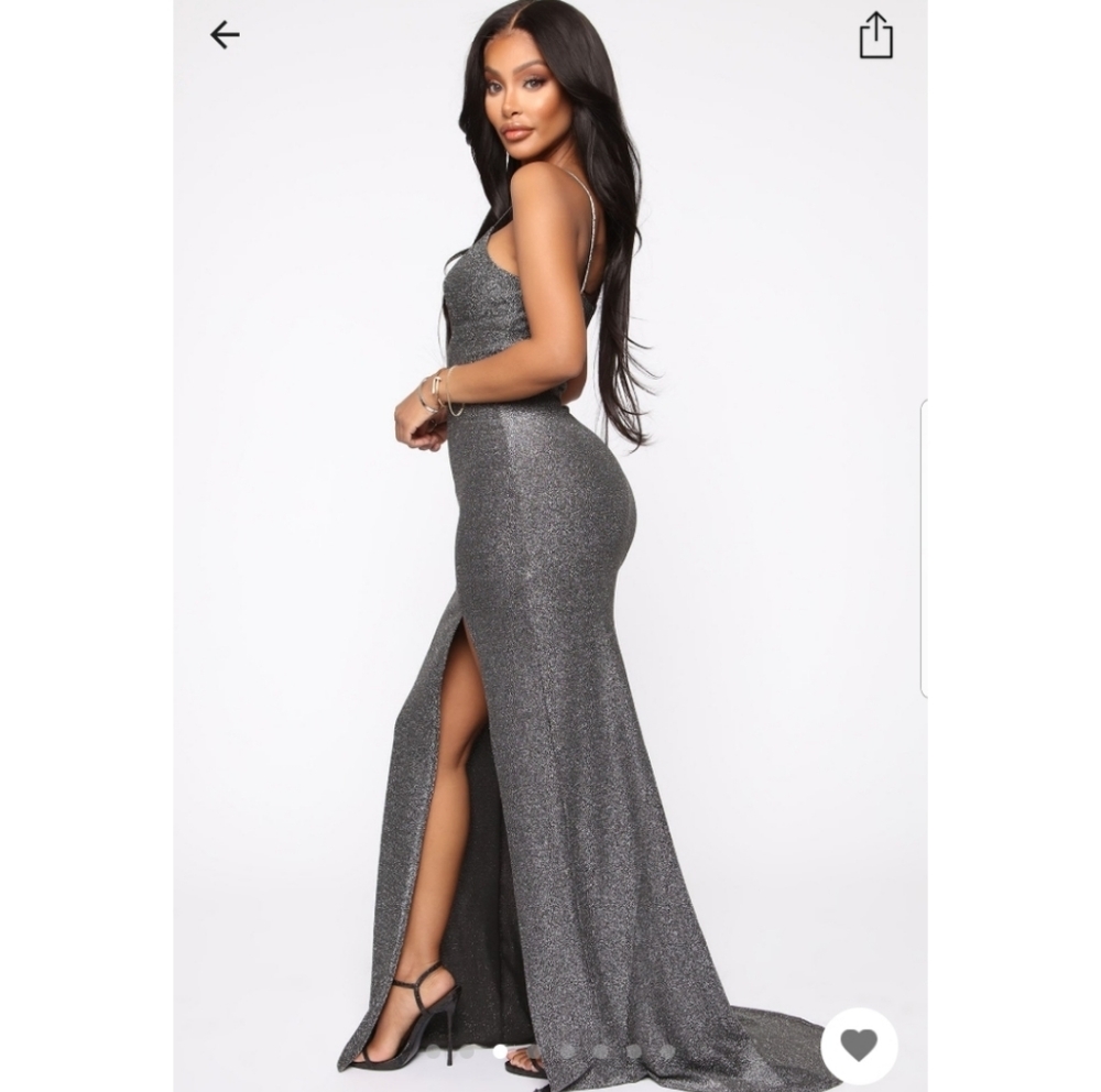 Beautiful Silver Night Dress /Black Silver